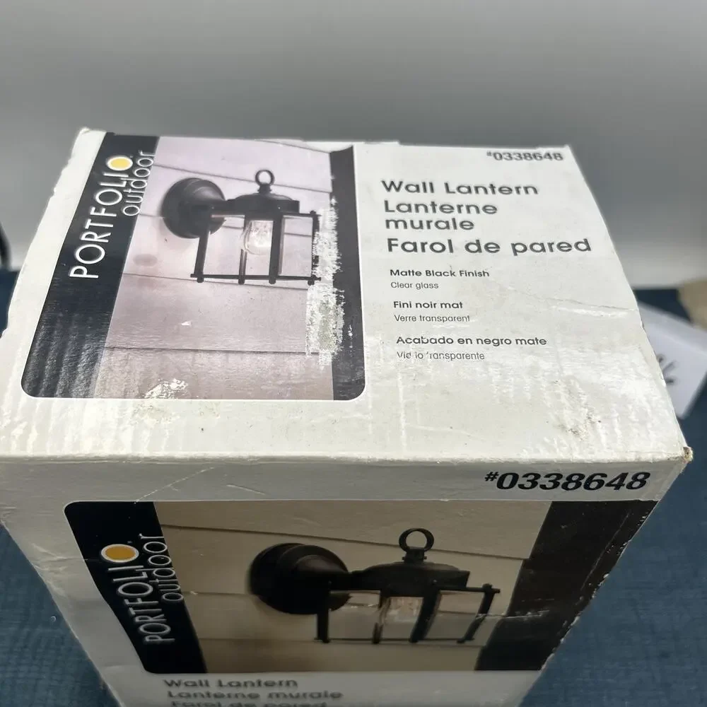 PORTFOLI OUTDOOR WALL LANTERN BLACK WITH CLEAR GLASS